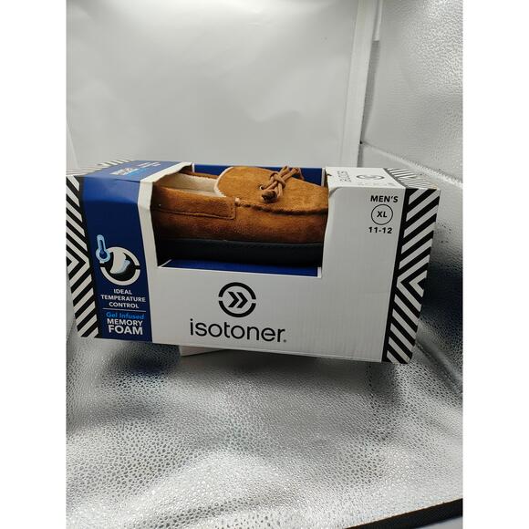 isotoner Other - Isotoner A95092COGXL Tan Gel Infused Memory Foam Ideal Temp Slippers XL 11-12